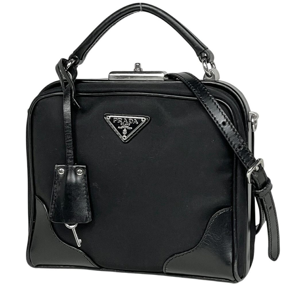 Prada Plate Handbag Nero Black